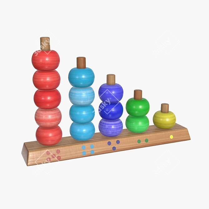 Geometric Wooden Toy: Scores 3D model image 1