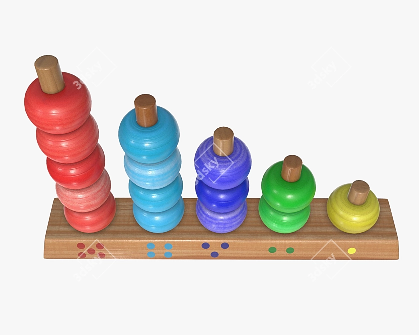 Geometric Wooden Toy: Scores 3D model image 3