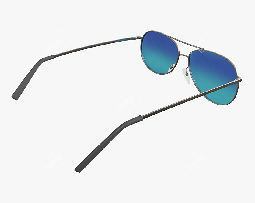 Stylish Geometry Sunglasses 3D model image 2