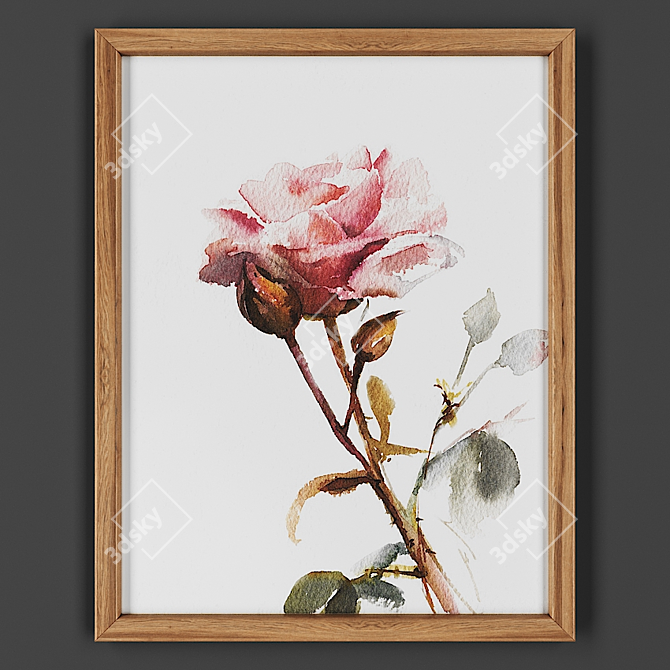 Wooden Framed Picture 3D model image 1