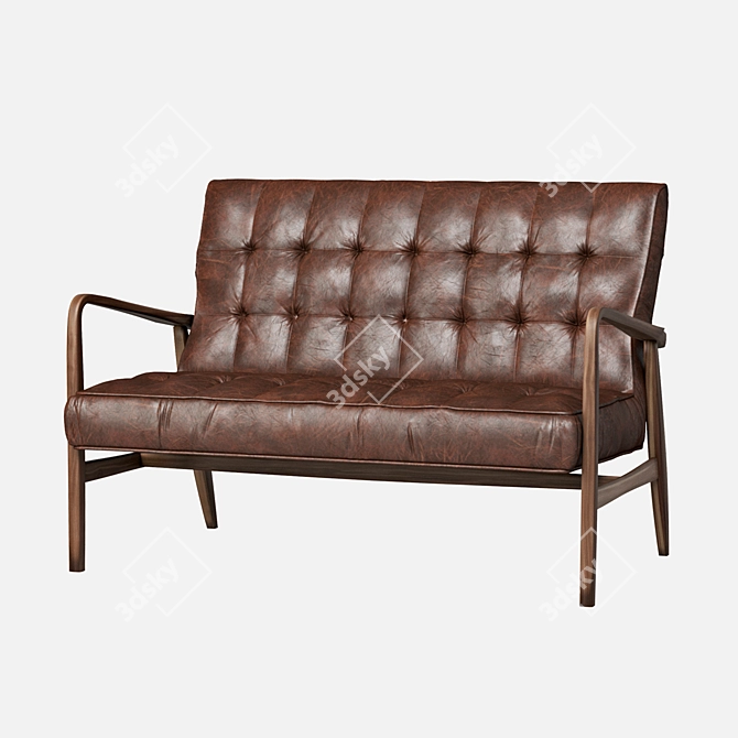 Retro Leather Sofa 3D model image 2