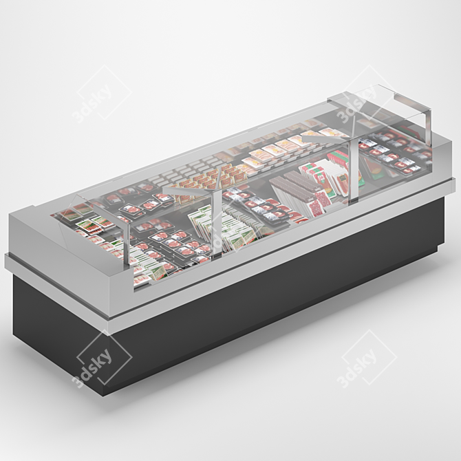 Sleek Showcase Refrigerator 3D model image 1