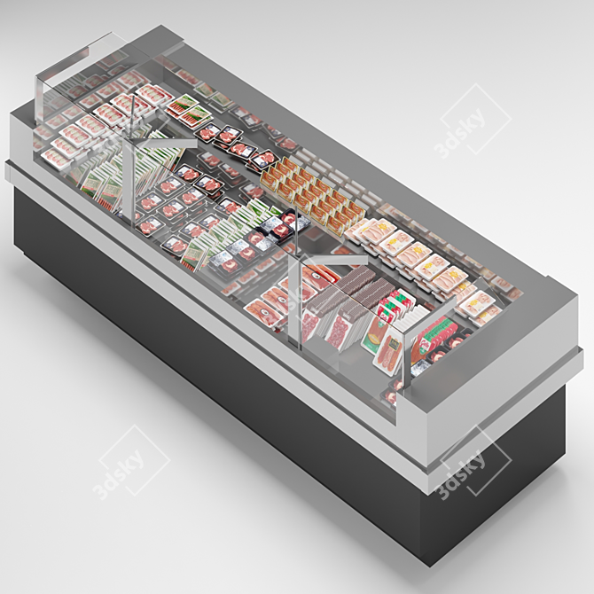 Sleek Showcase Refrigerator 3D model image 2