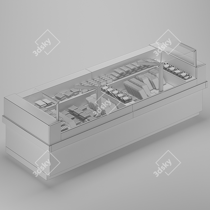 Sleek Showcase Refrigerator 3D model image 3