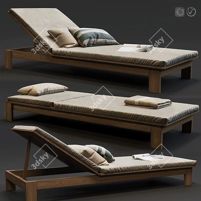 Summer Bliss Sunbed Set 3D model image 1