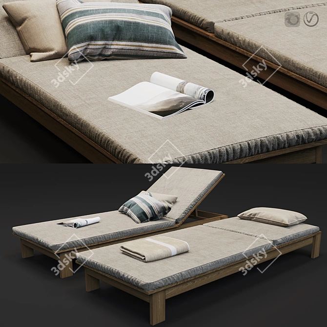 Summer Bliss Sunbed Set 3D model image 2