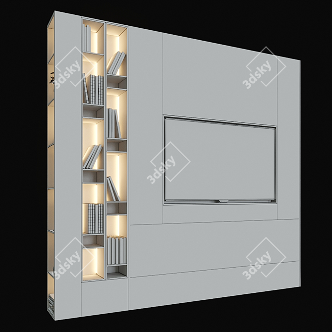 Sleek TV Zone: Modern Entertainment Hub 3D model image 2