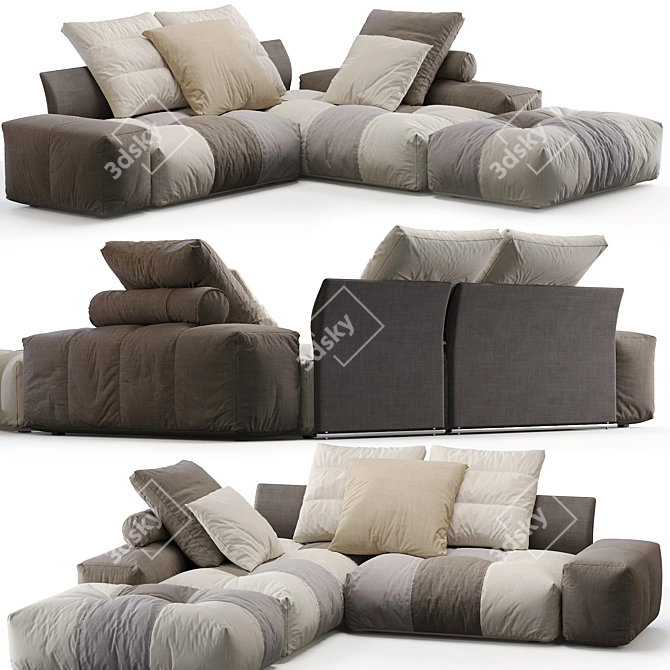 Contemporary Saba Pixel Sofa 3D model image 1