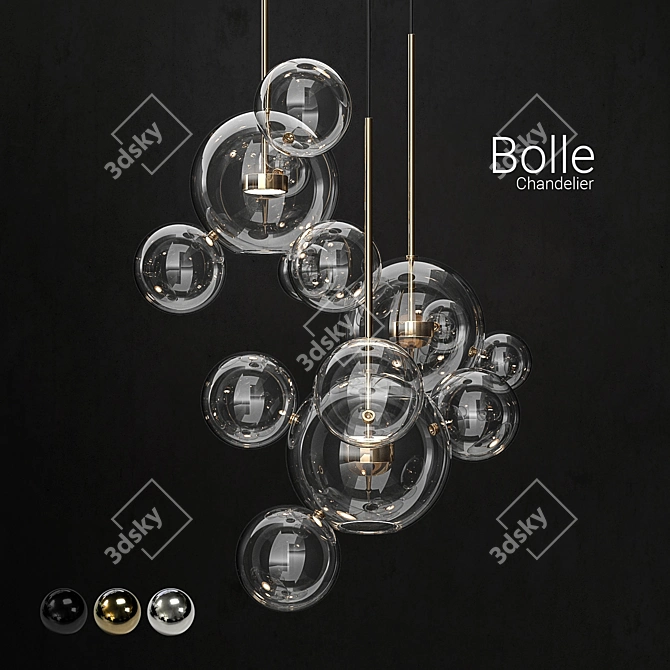 Stunning Bolle Chandelier - 14 Lights 3D model image 1