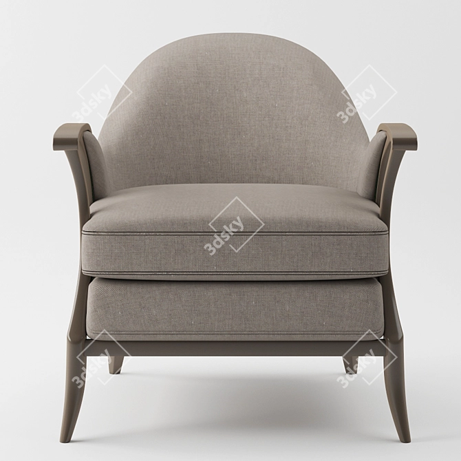 Title: Graceful Curtsy Embossed Armchair 3D model image 1