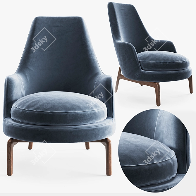 Modern Flexform Leda Armchair 3D model image 1