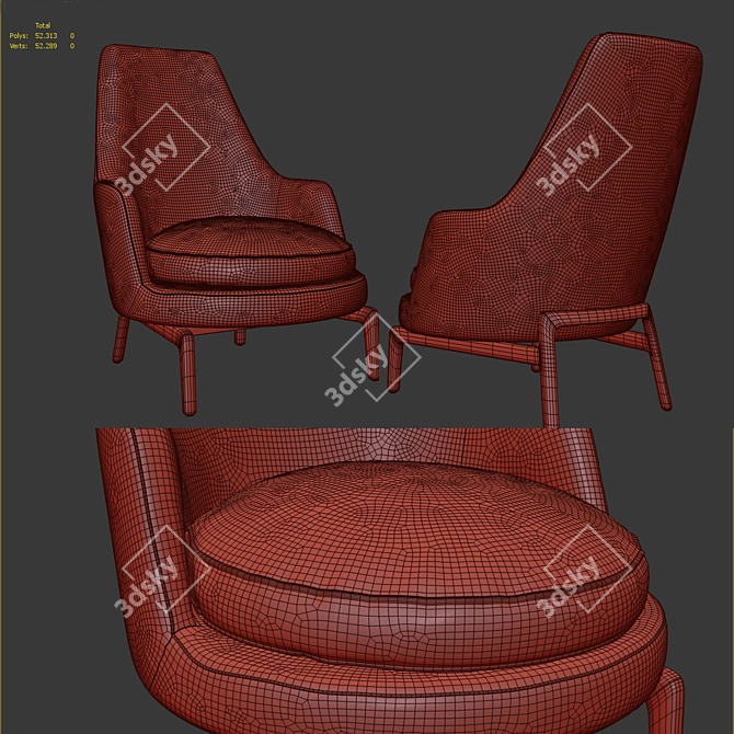 Modern Flexform Leda Armchair 3D model image 3