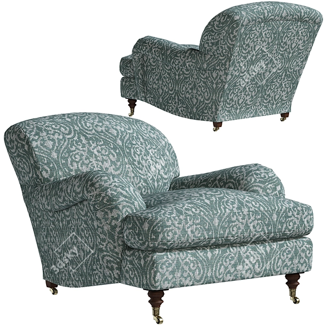 SOMERVILLE Casamance Fabric Armchair 3D model image 1