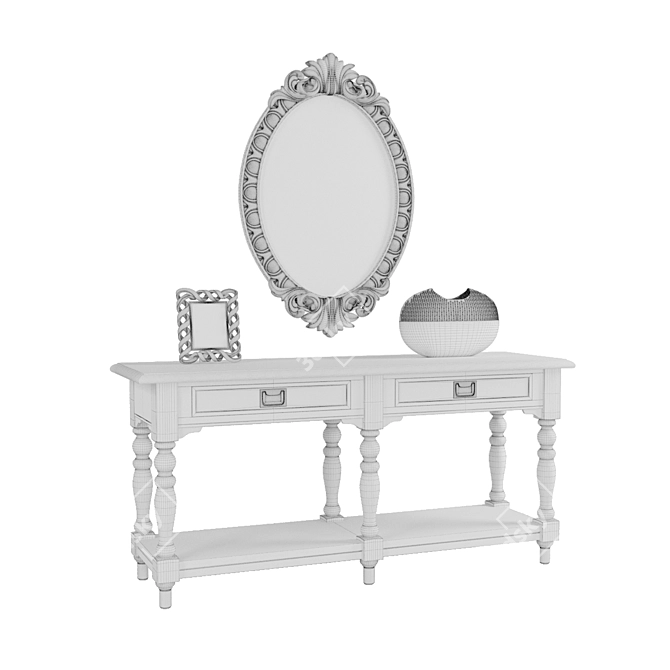 Elegant Console Mirror Set 3D model image 2