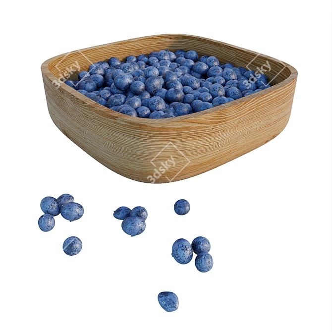 Fresh and Juicy Blueberries 3D model image 1