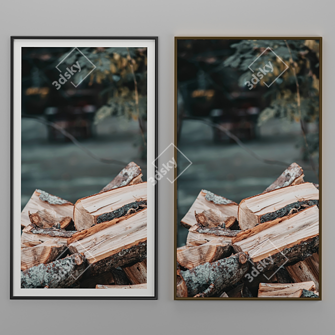 Sleek Wood Picture Frame 3D model image 1