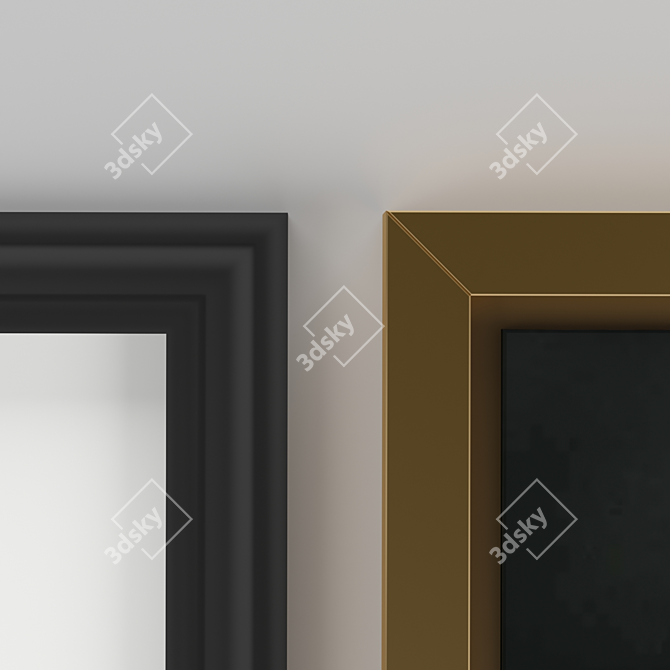 Sleek Wood Picture Frame 3D model image 2