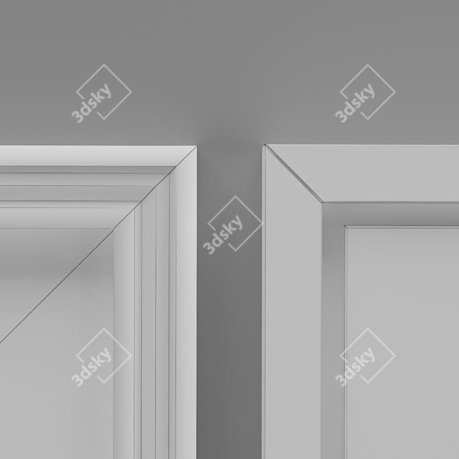 Sleek Wood Picture Frame 3D model image 3