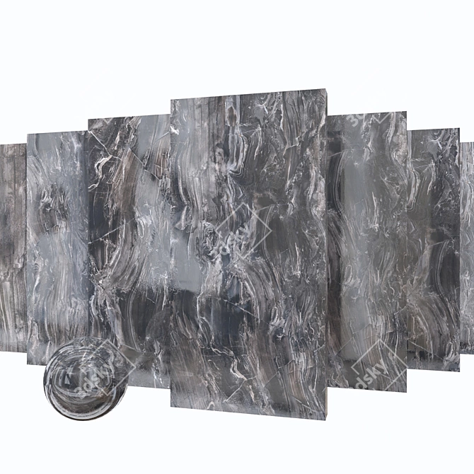 Exotic Brown Marble: High-Quality 3D Textured Tile 3D model image 1