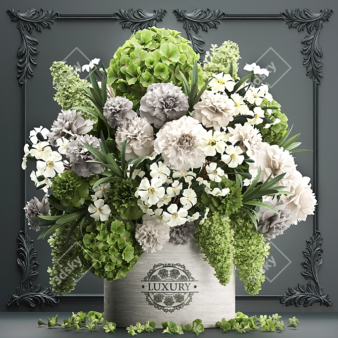 Luxury Floral Arrangement: Lilac, Hydrangea, Peony, Oleander 3D model image 1