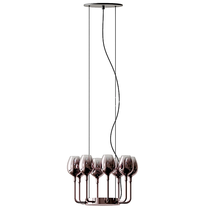 Elegant Rose Suspension Light 3D model image 5