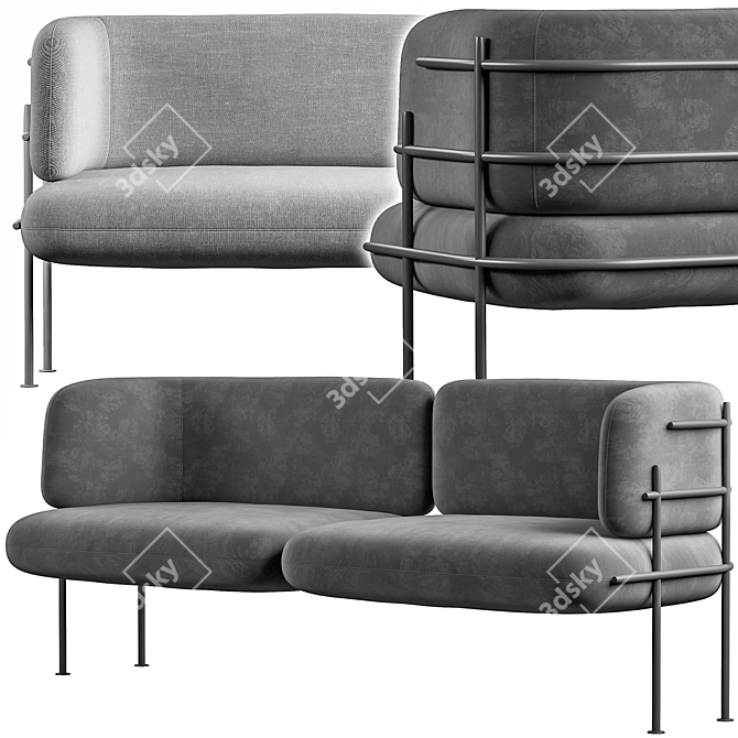 Sleek Wire Sofa: Minimalistic Design, 3D Model 3D model image 1