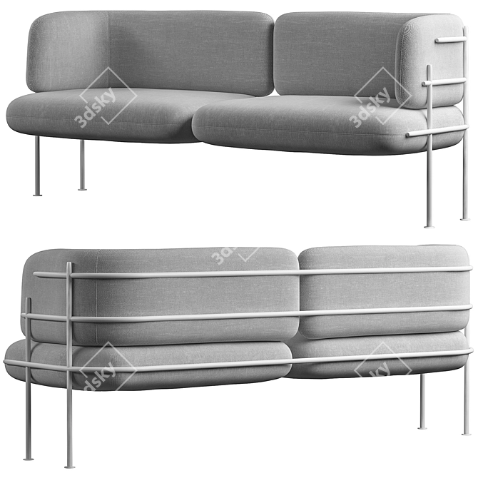 Sleek Wire Sofa: Minimalistic Design, 3D Model 3D model image 3