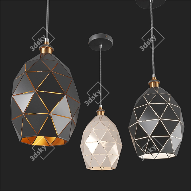 Modern Geometric Pendant Light 3D model image 1