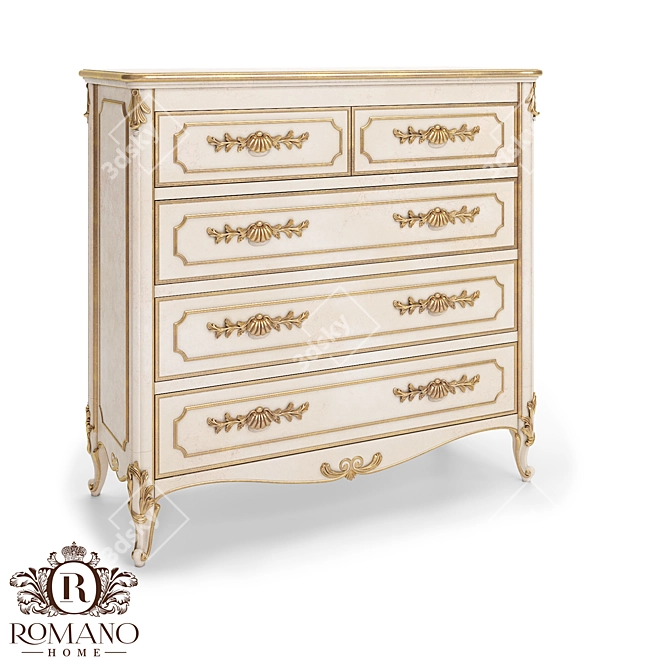 Unique Handcrafted Olivia Dresser 3D model image 1