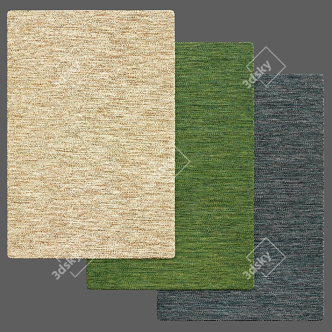 Elegant Grey Shag Carpet 3D model image 2