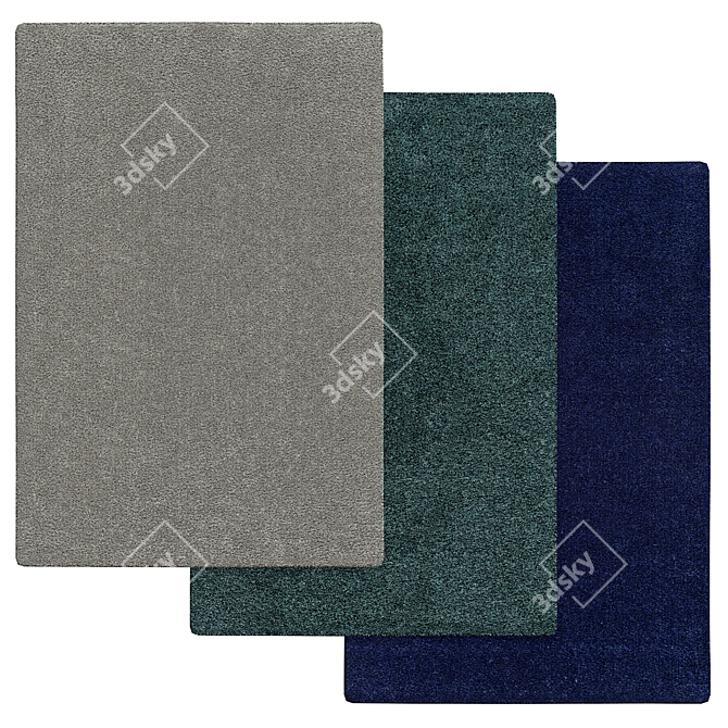 Elegant Grey Geometric Carpet 3D model image 1