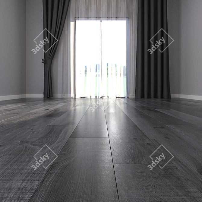 Crossroad Wood Coal Parquet: HD Textures, Corona & Vray, No Plug-in 3D model image 2