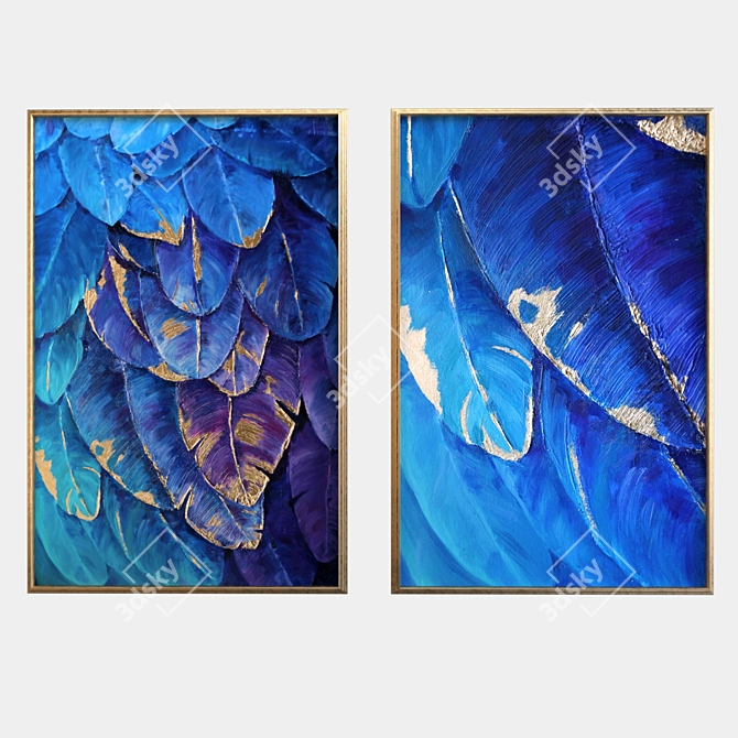 Title: Vivid Oil Paintings Set 3D model image 1