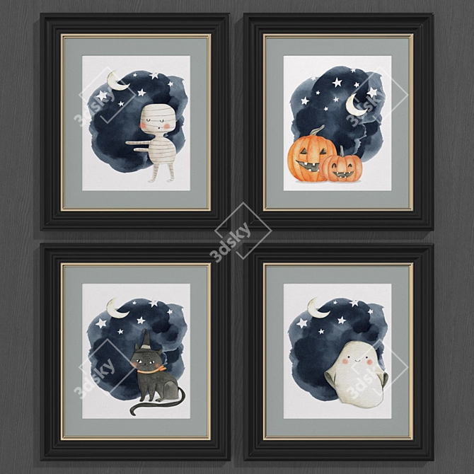 Modern Style Halloween Art Set 3D model image 1