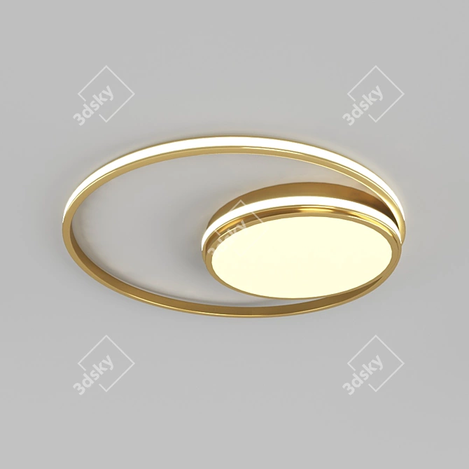 Modern Gold Ceiling LED Light Fixture 3D model image 1