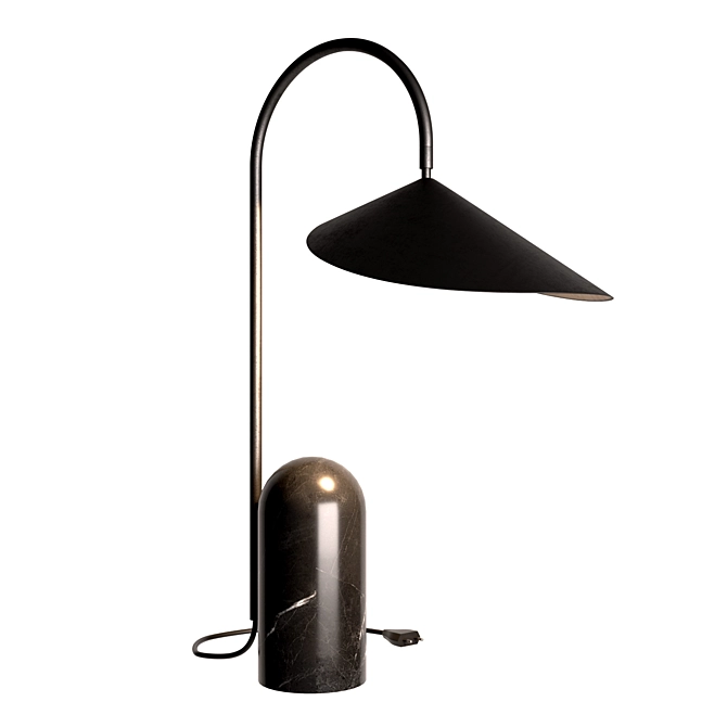 Elegant Arum Table Lamp: Sleek Black Design 3D model image 2