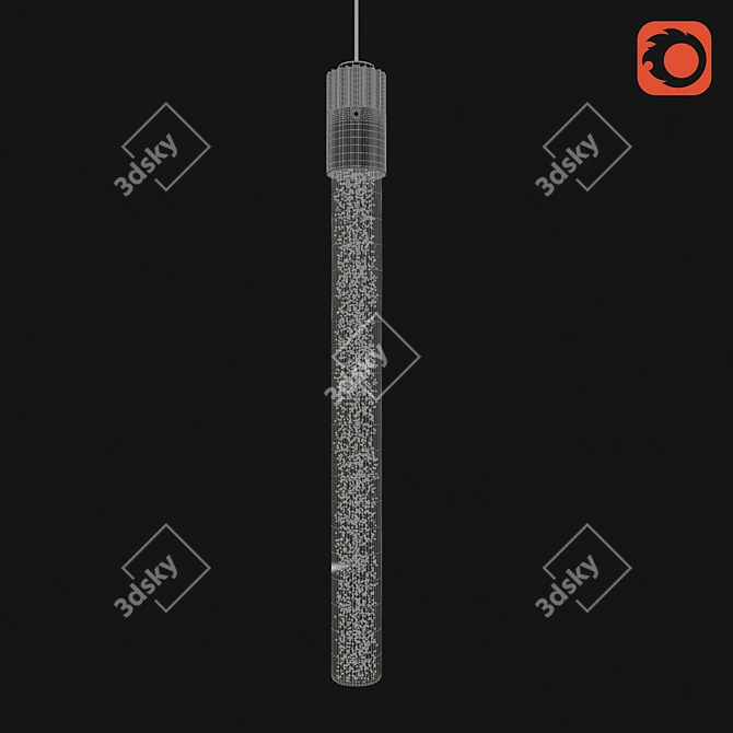 Grand Piston Glass Pendant Light 3D model image 2