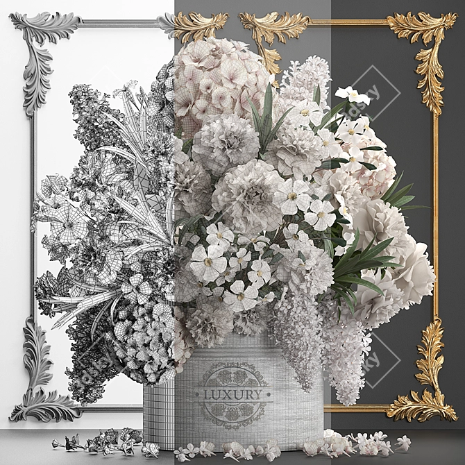 Luxury Spring Flower Bouquet 3D model image 3