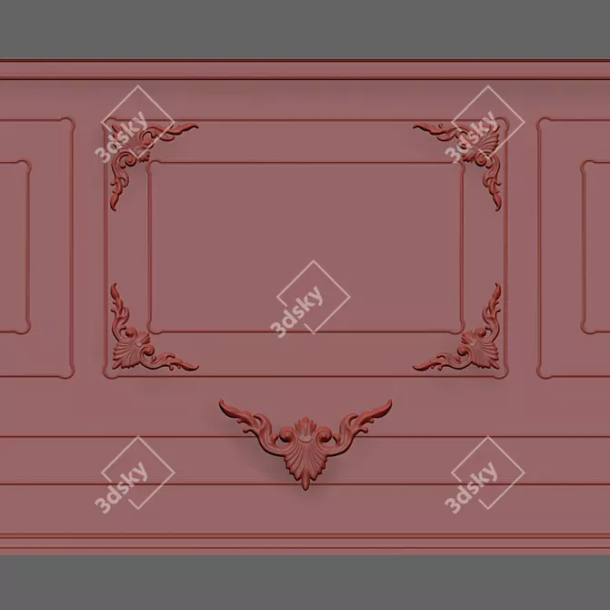 Elegant Wall Moulding: 3DMax 2013, OBJ, Vray 3D model image 2