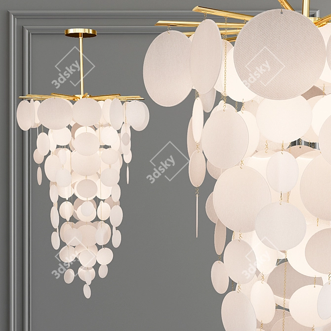 Elegant Nimbus Cascade Chandelier 3D model image 1