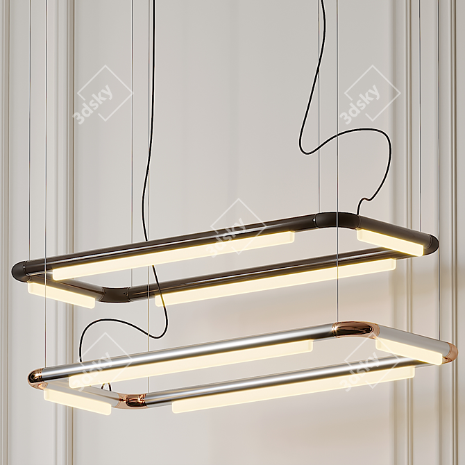 Sleek Modernity: Pipeline CM4 LED Linear Suspension Light 3D model image 1