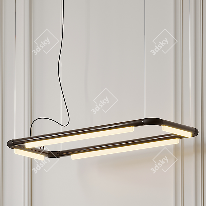 Sleek Modernity: Pipeline CM4 LED Linear Suspension Light 3D model image 2