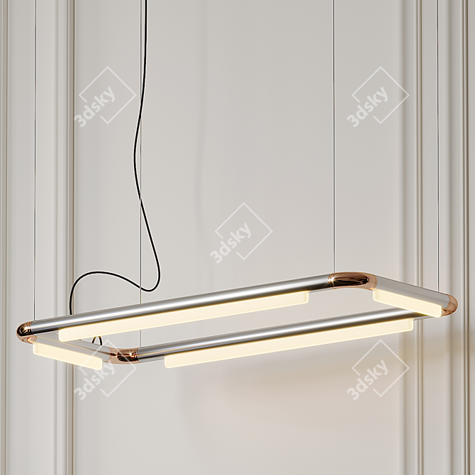 Sleek Modernity: Pipeline CM4 LED Linear Suspension Light 3D model image 3