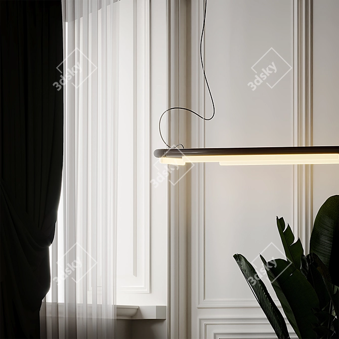 Sleek Modernity: Pipeline CM4 LED Linear Suspension Light 3D model image 4