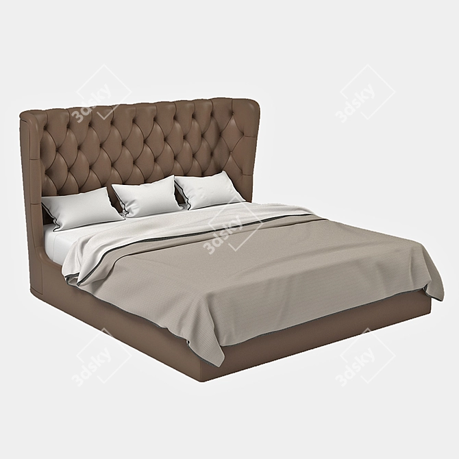 Luxury Italian Meridiani Lauren Ghost Bed 3D model image 1