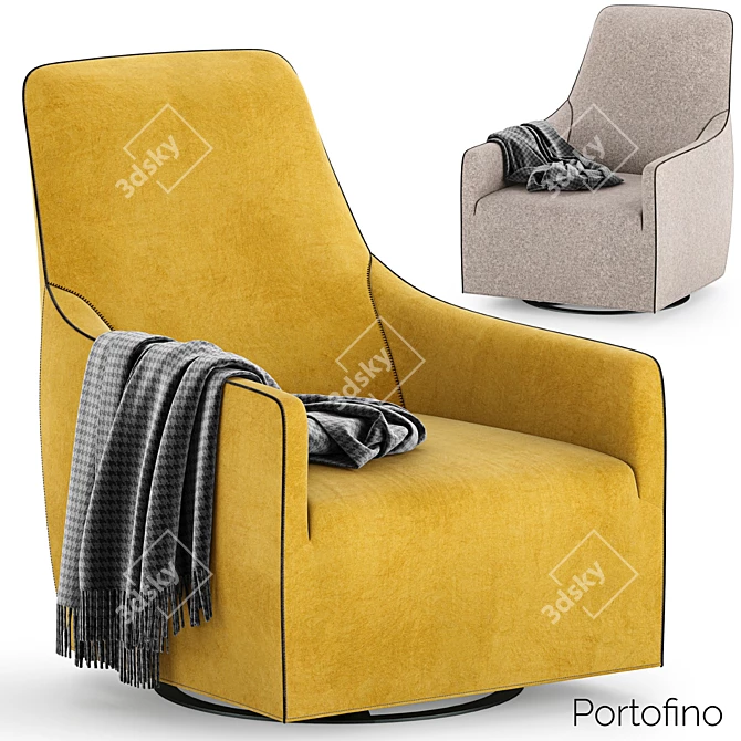 Luxury Minotti Portofino Armchair: Elegant Design by Rodolfo Dordoni 3D model image 2