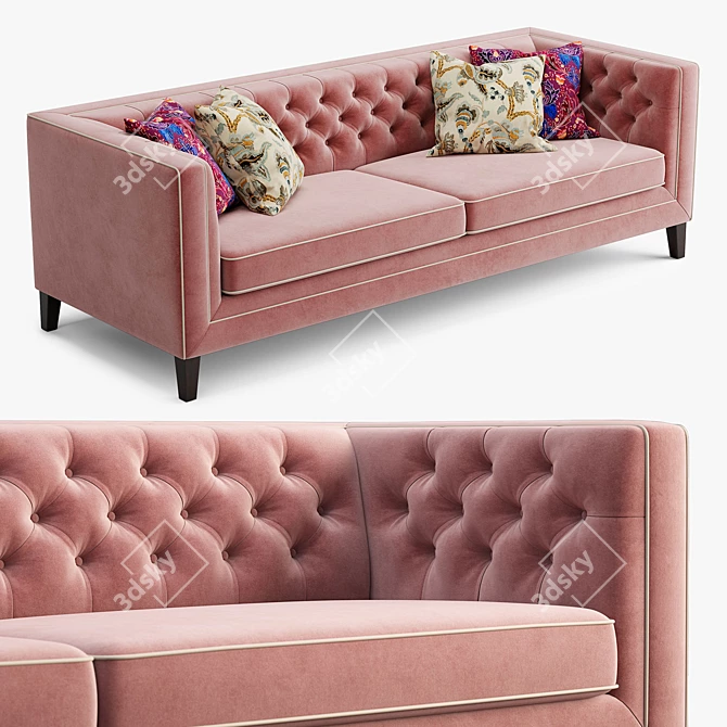 Modern Pink Slip Sofa 3D model image 1