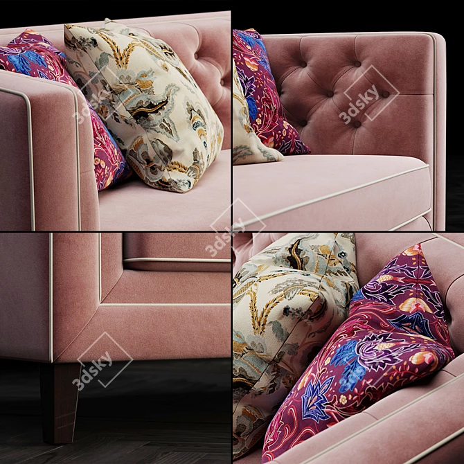 Modern Pink Slip Sofa 3D model image 2