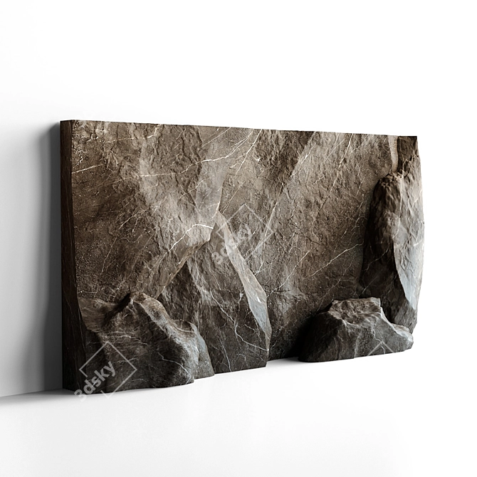 Modern Stone Wall Panel Decoration 3D model image 2