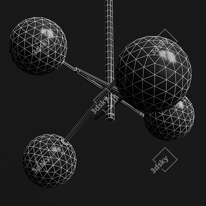 Bolle 4-Light Chandelier: Versatile Elegance for any Interior 3D model image 3